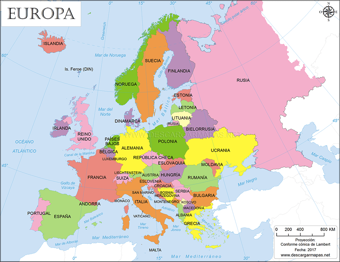 Mapa Político De Europa Descargar Mapas