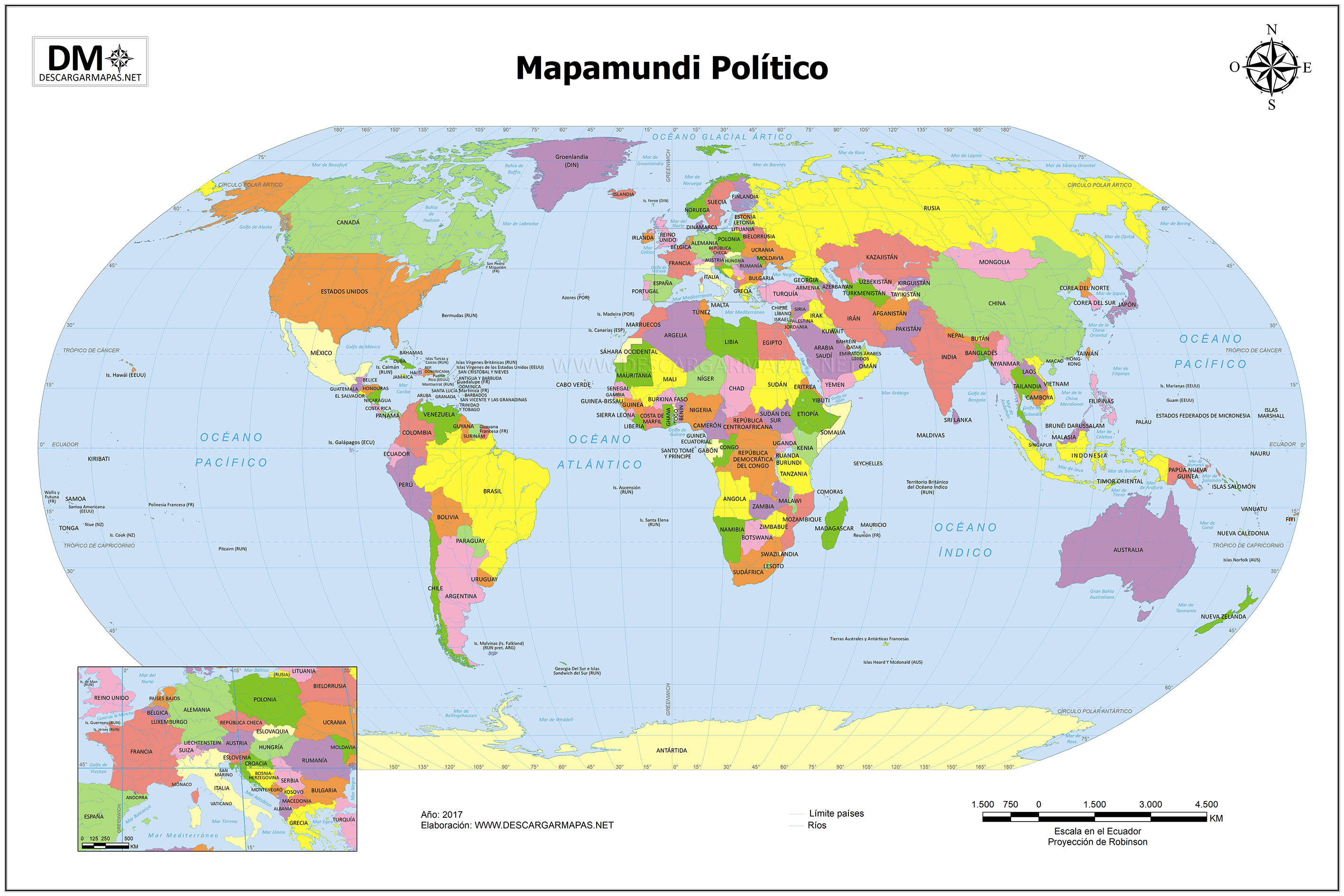 Mapamundi Pol Tico Descargar Mapas