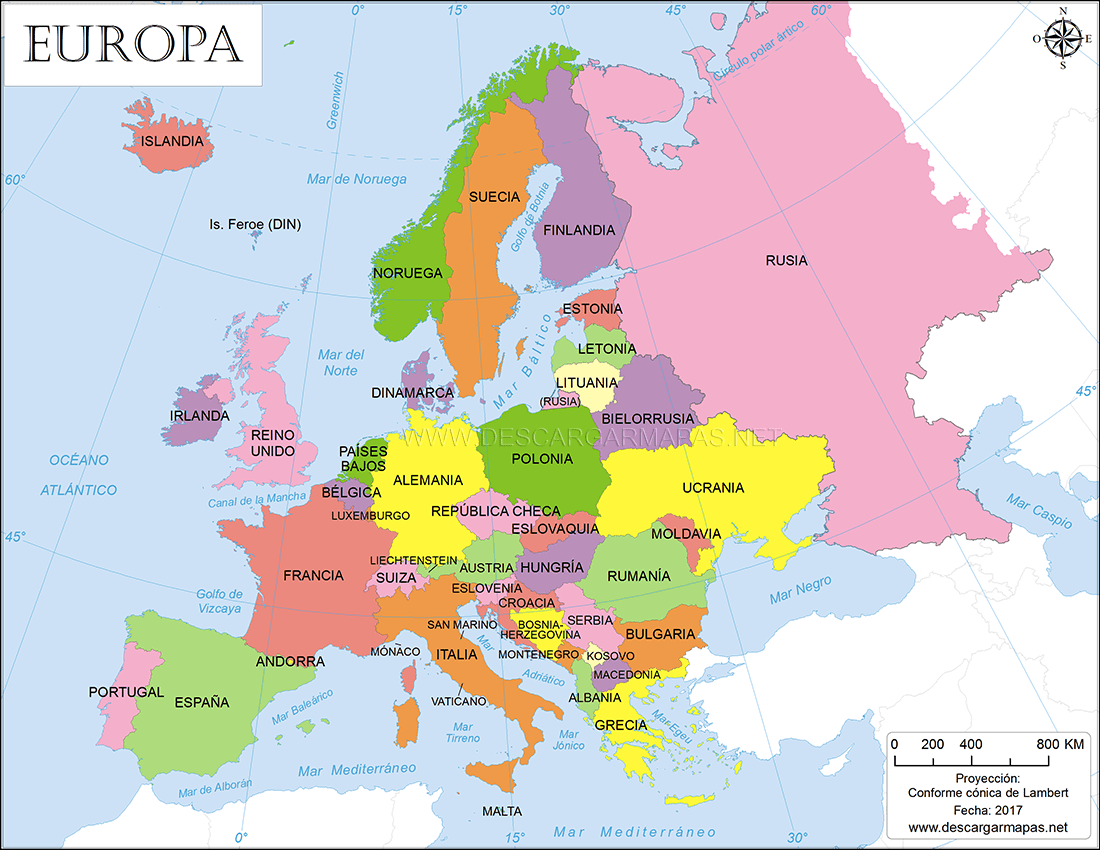 Mapa político de Europa | DESCARGAR MAPAS