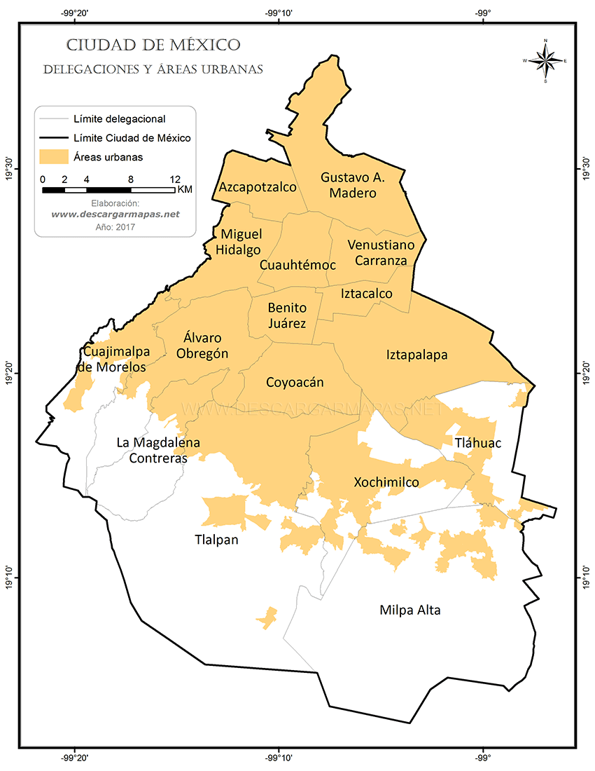Mapa De La Ciudad De Mexico Por Delegaciones Ouiluv