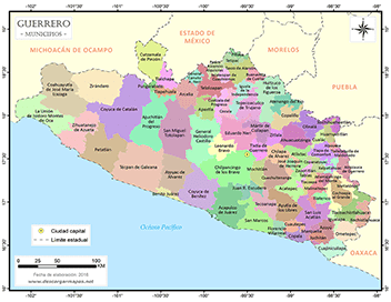 Mapa de municipios de Guerrero