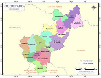 Mapa de municipios de Querétaro